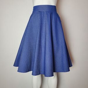 NEW Heart Of Haute Plus Size Blue Polkadot Circle Skirt